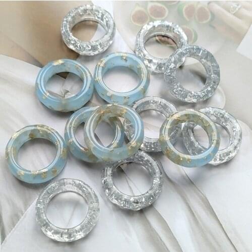 New Ins Creative Transparent Acrylic Resin Ring Simple Foil Acrylic Rings For Women Girls Fashion Jewelry Gift