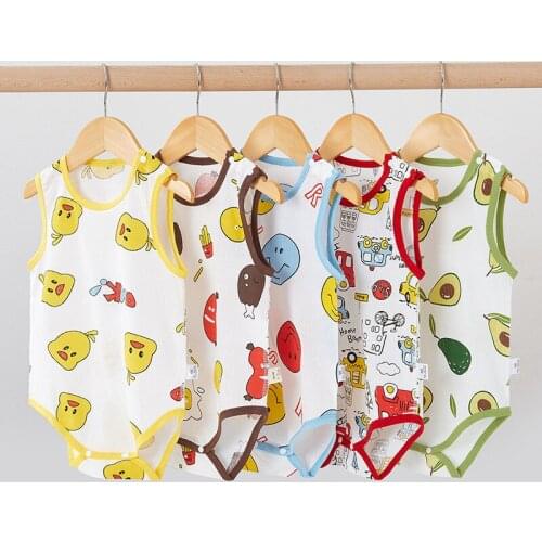 Summer Sleeveless Baby Bodysuit Newborn Baby Boy Clothing One-Pieces Pajamas Kids Bodysuit Cotton Jumpsuits Toddler Girl Clothes