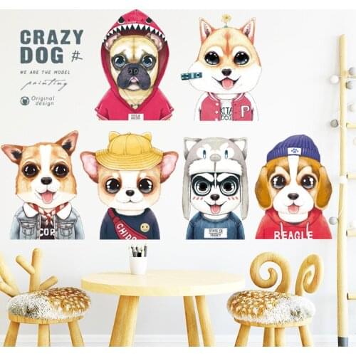 Creative wall stickers pet dog Teenager Bedroom Living Room decoration aesthetic self adhesive Poster