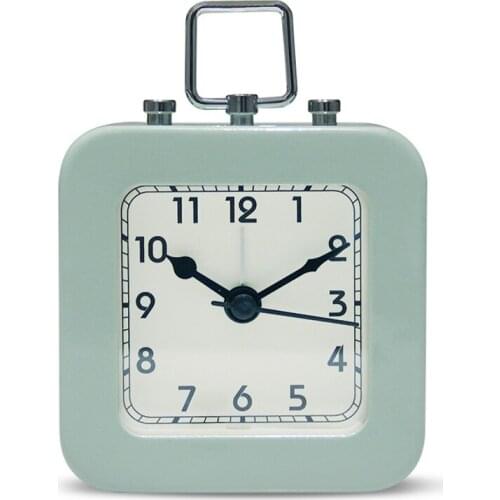 Small Metal Alarm Clock Battery Operated Analog Alarm Clock Silent Non Ticking for Kids Adults, White, Red, Green, Black