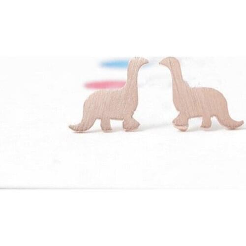 Fashion plated Pink-gold Dinosaur Stud Earrings