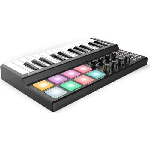 WORLDE 25 Keys MIDI Keyboard Panda MINI USB MIDI Keyboard Controller 8 Colorful Backlit Trigger Pads