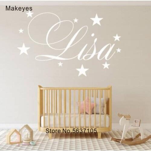 Makeyes Custom Names Wall Stickers Persoanlzied NAmes Kids Bedroom Wall Decoration Vinyl Wall Decal Art Baby Name Wallpaper Q478