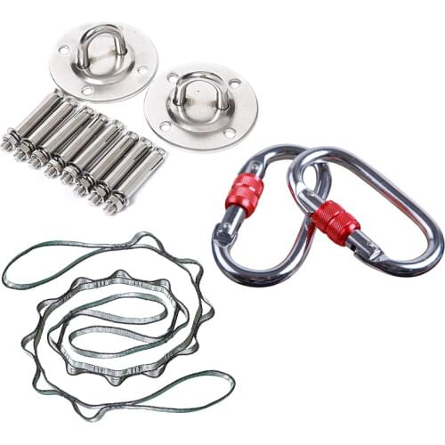 SHIP NOW ) Yoga Hammock Accessories Wall Mount Anchor Hooks Daisy Chain Heavy Duty Hanging Kit for Aerial Yoga/Ceiling/Swing