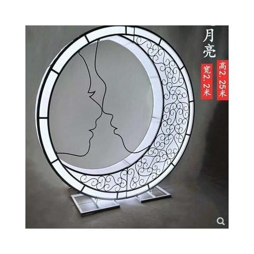 New wedding hall one stop luminous moon main stage ornaments welcome area decoration large wedding props