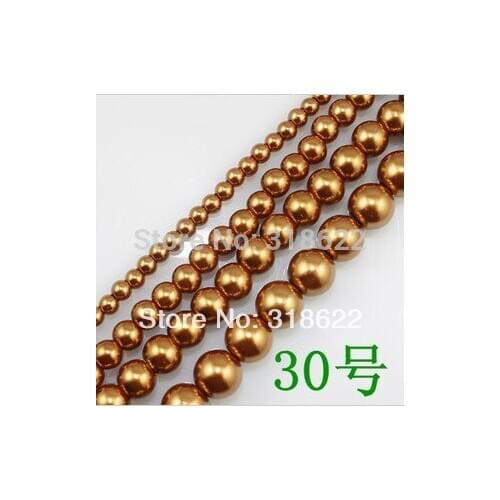 Wholesale! 4mm-16mm Color 30 Glass Pearl Loose Beads Imitation Pearls diy Findings Jewelry Making MaterialsFree shipping