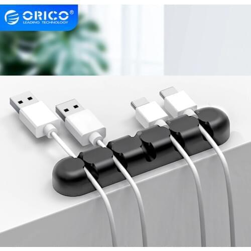 ORICO Cable Organizer Silicone USB Cable Winder Desktop Tidy Management Clips Cable Holder for Mouse Headphone Wire Organizer