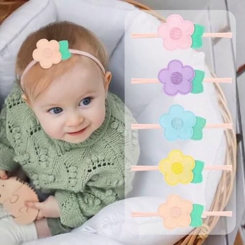 Boutique 1/2/3pcs/set Baby Infants Embroidered Flower Nylon Headband Toddlers Kids Traceless Hairbands Girls Hair Accessories