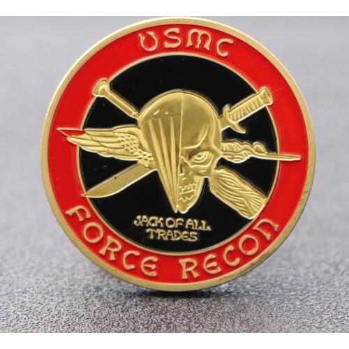 US Marine Corps Force Recon USMC Gold Plated Commemorative Challenge Coin Collcetible For Business Gifts Army Fan Collection