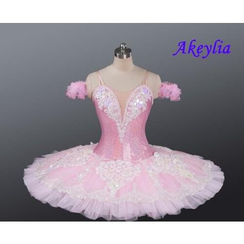Light pink professional ballet tutu fairy for girls pancake tutu custom made YAGP classical ballet tutu ballerina costume JN0239