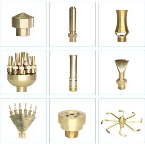 RBCFHl 15 Types of Fountain Nozzles Brass Sprinklers Garden Pond Rotating Copper Nozzles Head for Outdoor Park Water Ornaments