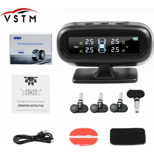 Real-time 4PCS Internal Sensors Car Tyre Pressure Alarm Monitor System LCD Display Intelligent Temperature Warning Fuel Save
