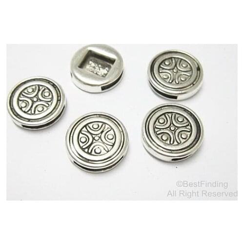 Spot cross 10x2mm hole flat leather findings Leather bracelet sliders -FF89