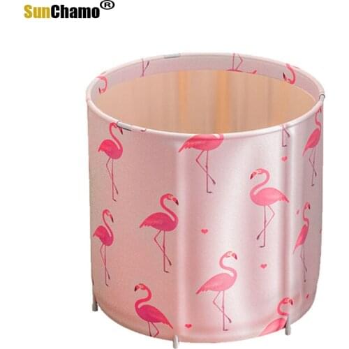 Thicken Portable Medicine Bath Barrel Household Folding Beauty Salon Health Hall Bath Barrel Whole Body Adult Bath Barrel Bath