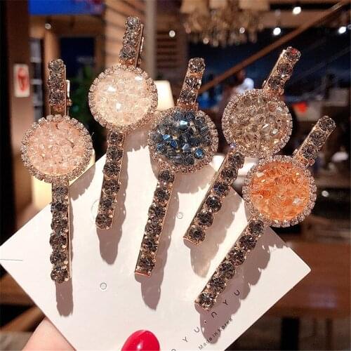 Hair Clip Hairpin For Women Girl Rhinestone Geometric Korean Handmade Fashion Head Accessories Mujer Wholesale