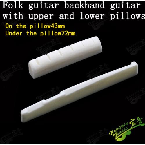 1 Set Left Hand Guitar Real Bone Bridge Pins Nail Nut Saddle Part For Left Hand Backhand Folk Acoustic Guitar Send Sandpaper