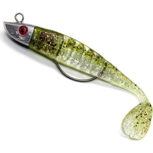 1PC Soft lure Soft Bait Fishing Lures 10cm/15.5g DIY Lead Head Jig Fish T Tail Sea Bass Lure Fishing Tackle Fishing Hot Sale