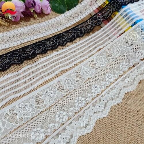 3-4.2cm S1912 black and white Nylon Spandex stretch Jacquard lace trimmings for decorative wedding dress sewing clothing