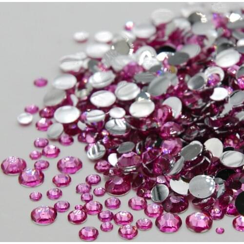 3D Nail Art Rhinestone Wholesale Mixed Sizes Light Rose Color Flatback Non Hotfix Stones For DIY Gems Clothes Stones Decorations