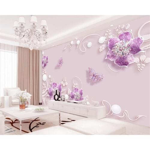 Beibehang Custom Wallpaper 3D Living Room Bedroom Mural Stereo Relief Warm Floral Butterfly TV Sofa Background wall 3d wallpaper