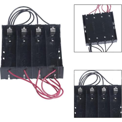 4 Slots 18650 Wired Battery Holder Box 1 Slots Power Battery Storage Case Box Holder Leads Rechargeable Battery Case