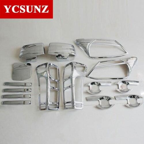 ABS Chrome Kits Full Set For Isuzu d-max dmax 2012 2013 2014 2015 Accessories Mirror Lamp Handle Tank Cover Exterior Part Ycsunz
