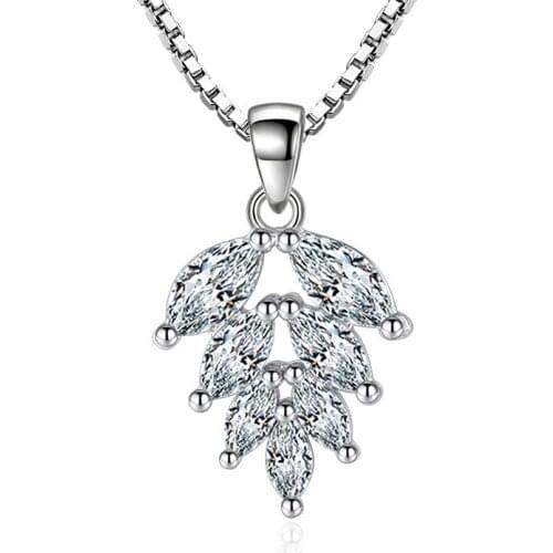 2019 Women Necklace Silver 925 Jewelry with CZ Zircon Stone Geometric Chain Necklaces Pendants for Party Birthday Collares