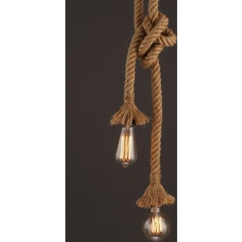 Creative Pendant Light Loft Personality Industrial Lamp Fashion Single Head Modern Country Vintage Style Lamp Rope