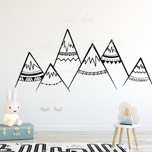 Cartoon Style Tribe,moutain Cartoon Wall Decals Pvc Mural Art Diy Poster For Babys Rooms Sticker Mural