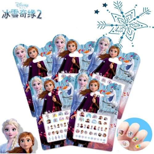 Disney Frozen 2 Princess elsa Anna Nail Stickers snow White Sophia Mickey Minnie kids make up sticker gift