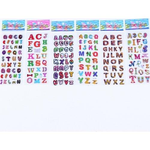 10 Sheets Cute 3D 26 Alphabet Bubble Sticker Cartoon Child Stickers for Children Baby Kids Classic Gifts Stationery 7cm*17cm