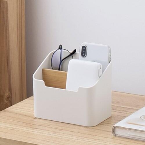 Desktop Sundries Storage Box Double Partition Arrangement Organizer Holder Case 87HA
