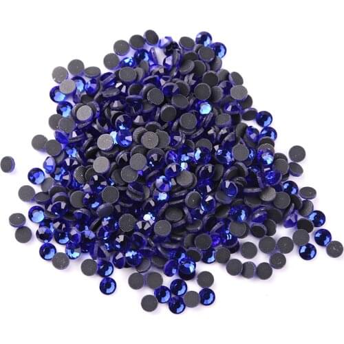 New SS6-SS40 DMC Hotfix Stones Dark Blue Crystal Glass Gems Jewelries Accessories Rhinestones For Sale