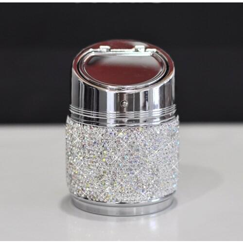 Ashtray Bling Car Universal Supplies for Car for Home Ashtray Multi-Purpose Diamond Metal White Pink Purple