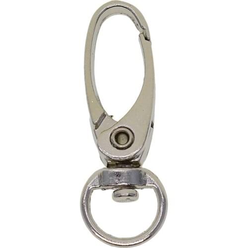 20 pcs silver Swivel spring Snap oval Hooks with 14mm round O ring connector for keychain purse strap lanyard DIY making