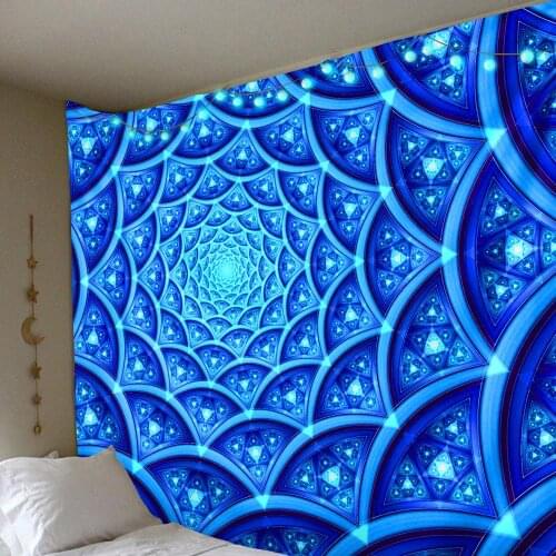 Psychedelic Wall Art Blanket Blue Digital Printing Wall Hanging Tapestry Boho Room Decoration arazzo da parete T243