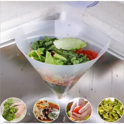 Foldable Kitchen Sink Strainer Self-Standing Sink Filter Food Vegetable Sink Stopper Drain Filter Kitchen Anti-Blocking Gadgets