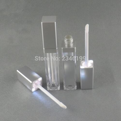 LED Acrylic Lipgloss Tube 8ml Silver Lip Glaze Tube With Mirror Acrylic Lip Gloss Tube With LED Light Lipgloss Packaging 30pcs