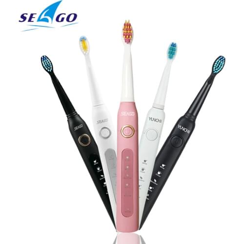 Sonic Electric Toothbrush USB Rechargeable 40000 Strokes/Min 5 Modes LED Indicator 30s Reminder 2 Min Timer Waterproof