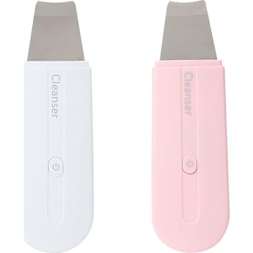 USB Ion Ultrasonic Skin Scrubber Facial Spatula Cleaning Machine Remover