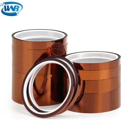WNB New 25m Heat Resistant Polyimide Tape One-side Self-adhesive High Temperature Thermal Protection Insulation Anti Static Film