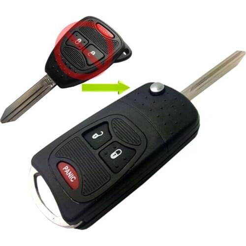 10pcs/lot Replacement 3 Button Case Button Pad Flip Key shell for Chrysler Jeep Dodge Ram 1500 Caliber Nitro Ram 2500 Ram 3500
