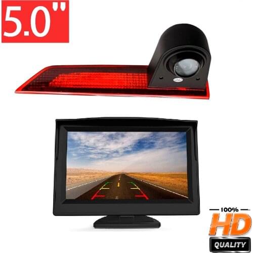 HD 720P 3rd Brake Light Camera Replace stop lights +5.0'' Monitor for Transporter FORD Transit Custom V362 2012-2018 Rear Camera