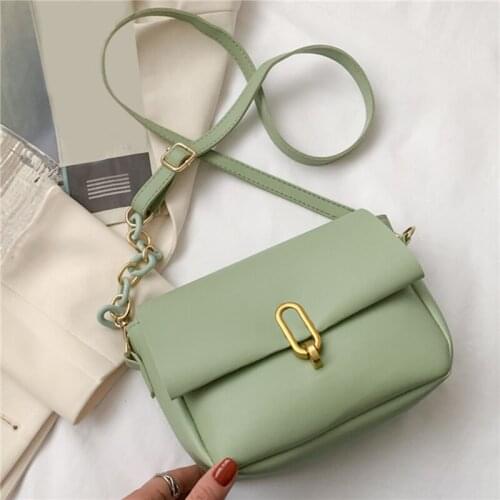 Women Trend Solid Color Hand Bag 2021 Small Pu Leather Crossbody Bags Female Branded Trending Shoulder Panelled Flaps Handbags