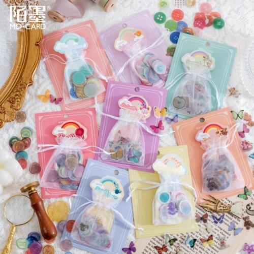 100pcs/1 lot Stationery Stickers Rainbow Collector Series Stickers Scrapbooking DIY Craft Stickers