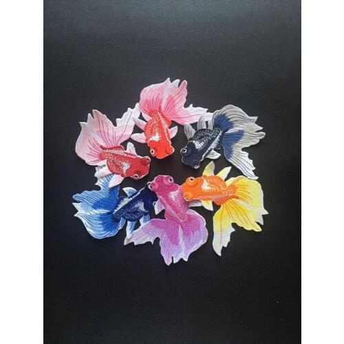 Clothing Accessory Cartoon Goldfish Embroidery Patch Applique DIY Sewing Decorative Patches