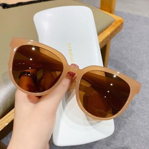 2021 Fashion Womens Sunglasses Vintage Big Round Sun Glasses Female Oversized Shades Retro Jelly Color Pink Sunglass UV400
