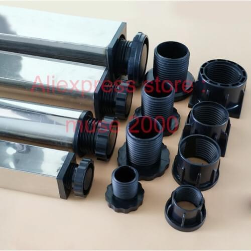 25 30 38 40 50 60 ABS plastic square adjustable feet plug pad tube insert end blanking tube ending bed table desk leveling