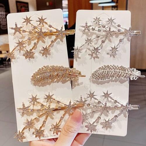 3PCS/Set New Women Luxury Shining Full Crystals Hairpins Sweet Hair Ornament Clips Headband Barrettes Fashion Hair Accessories