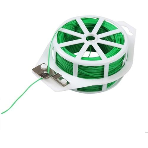 30M/50M Plant Twist Tie with Cutter Sturdy Green Coated Wire for Gardening Home Office Reusable Wire Cable with Slicer